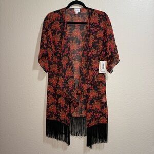 LuLaRoe - Monroe - Floral Fringe Kimono - NWT - Size Small